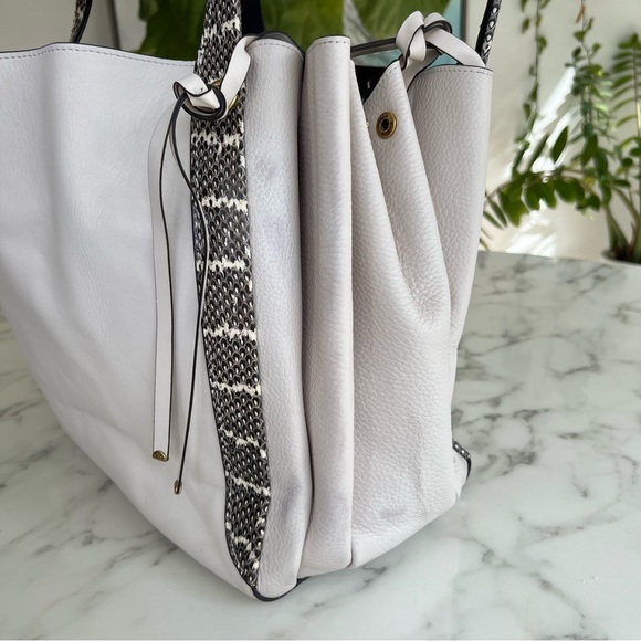 COACH 1941 Harmony Hobo In Colorblock Leather With Snakeskin Detail 69074 Chalk - Picture 9 of 16